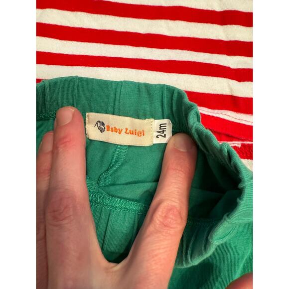 Luigi kids striped dinosaur appliqué tee & matching green pants 2T - Picture 3 of 5